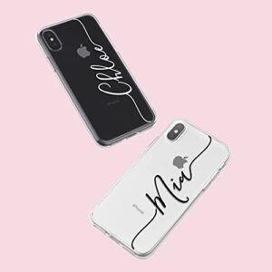 Case Charming Clear Case Personalized Name for iPhone 14 Pro Max 13 mini 12 11 XS XR X 10S 10R 10 8 Plus 7 SE Custom Handwriting Style Slim Flexible Soft Tpu Cover