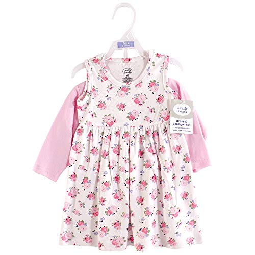 Luvable Friends baby girls and Cardigan Casual Dress, Pink Floral, 18-24 Months US