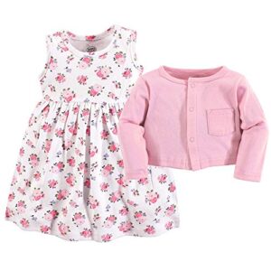 Luvable Friends baby girls and Cardigan Casual Dress, Pink Floral, 18-24 Months US