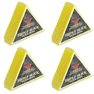 dime bag hardware triple slick skateboard curb wax lemon - yellow 4 pack