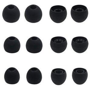 jnsa silicone earbuds ear tips covers gels for sony mdr series & sony xba seriese headphone, sml 3 size 6 pairs sony mdrxb50ap mdr-xb50ap ear buds eartips, 6pairs silicone buds tips for sony,black