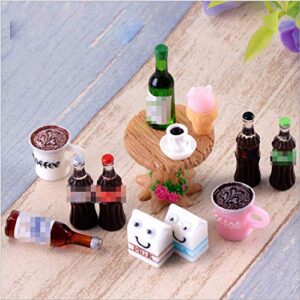 NWFashion Miniature Food Drinks Toys Bottle for Adults Childrens Pretend Play Kitchen Cooking Game Dollhouse Decor(26pcs Mix)