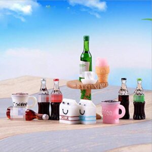 NWFashion Miniature Food Drinks Toys Bottle for Adults Childrens Pretend Play Kitchen Cooking Game Dollhouse Decor(26pcs Mix)