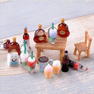 NWFashion Miniature Food Drinks Toys Bottle for Adults Childrens Pretend Play Kitchen Cooking Game Dollhouse Decor(26pcs Mix)