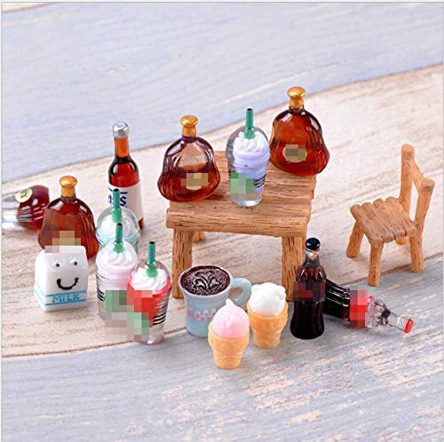 NWFashion Miniature Food Drinks Toys Bottle for Adults Childrens Pretend Play Kitchen Cooking Game Dollhouse Decor(26pcs Mix)