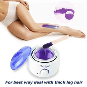 Waxing Kit - Portable Wax Heater for Hair Removal with 8 Pack Hard Wax Beans(2 oz/Pack) for Women and Men, Wax Warmer Kit - Suitable for Different Types of Hair, Eyebrow, Facial, Armpit, Bikini, Brazilian - for Home Use by SalonDepot (Blue)