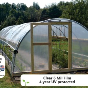 A&A Green Store Greenhouse Plastic Film Clear Polyethylene Cover UV Resistant 12 ft Wide x 28 ft Long