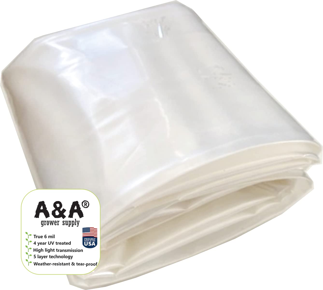 A&A Green Store Greenhouse Plastic Film Clear Polyethylene Cover UV Resistant 12 ft Wide x 28 ft Long