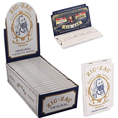 Zig Zag Full Box Cigarette Rolling Paper, Original White