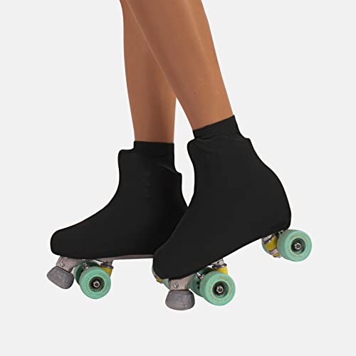 CALZITALY Cover Skates | Skate Boot Covers | Roller Skating Wear Woman and Girl | 70 DEN | Made in Italy (USA: 10/12 = EU: 28/32, Black)
