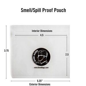 Dime Bags - Smell-Proof Stash Baggie | Air Tight Spill-Proof Plastic Baggie Pouch (6, Small)