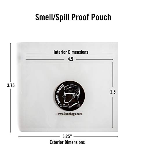 Dime Bags - Smell-Proof Stash Baggie | Air Tight Spill-Proof Plastic Baggie Pouch (6, Small)