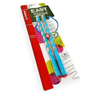 stabilo easygraph handwriting pencils - hb - right handed - light blue barrel - pack of 2
