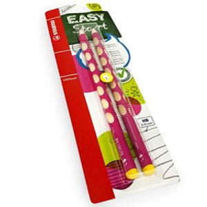 stabilo easygraph handwriting pencils - hb - left handed - pink barrel - pack of 2