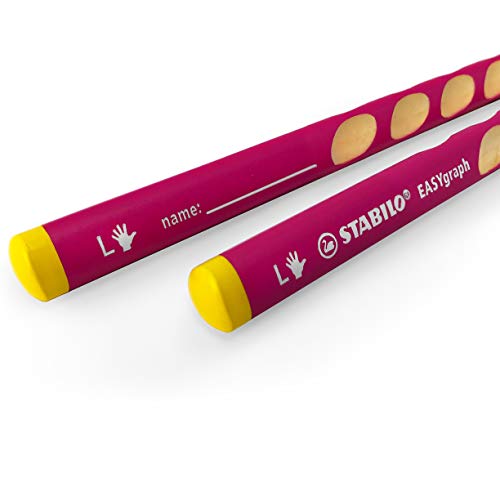 STABILO Easygraph Handwriting Pencils - HB - Left Handed - Pink Barrel - Pack of 2