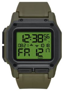 nixon regulus a1180 - surplus/carbon - 100m water resistant men's digital sport watch (46mm watch face, 29mm-24mm pu/rubber/silicone band)