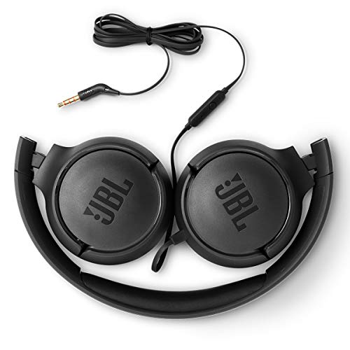 JBL TUNE500 Wired On-Ear Headphones with One-Button Remote and Mic (Black)