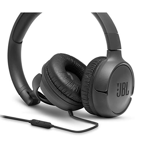 JBL TUNE500 Wired On-Ear Headphones with One-Button Remote and Mic (Black)