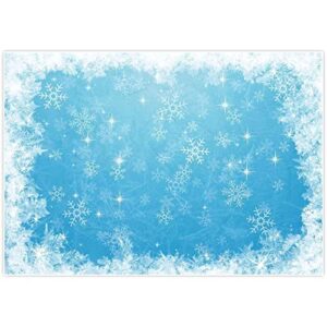 allenjoy 7x5ft ice blue winter backdrop for studio photography 1st first birthday party decoration banner festival white snowflake snowfall christmas background baby shower kids photo booth props