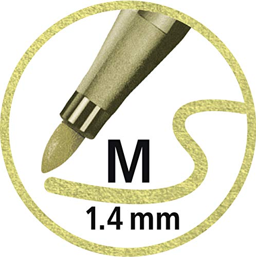 STABILO Metallic Premium Felt Tip Pen - 68 Metallic - Gold/Silver