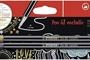 STABILO Metallic Premium Felt Tip Pen - 68 Metallic - Gold/Silver