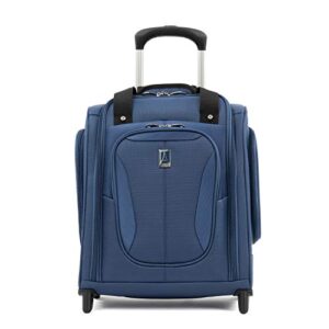 travelpro tourlite softside lightweight rolling underseat compact carry-on upright 2 wheel bag, men and women, blue, 15-inch