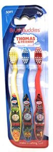 brush buddies thomas & friends toothbrush for kids, toddler toothbrushes, children's toothbrushes, soft bristle toothbrushes for kids, 3pk