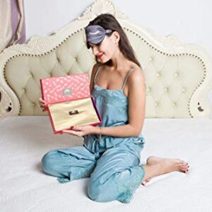 BlueHills Luxury Silk Pillowcase Gift Set - 100% Pure Mulberry Natural Soft Both Sides Silk Pillowcase 2 Pack for Hair and Skin & 1 Pure Silk Eye Mask Gift Box 3 Piece Set Light Bronze King Size K015