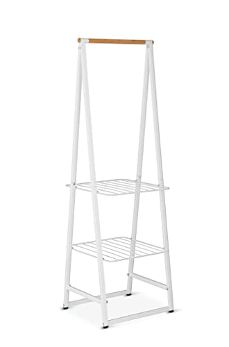 Brabantia - Linn Clothes Rack - Multi-Functional - Space Saver - Adjustable Shelves - Wardrobe Hanging - Drying Rack - Freestanding - Stable - White - Small