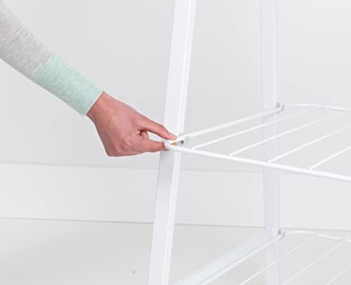 Brabantia - Linn Clothes Rack - Multi-Functional - Space Saver - Adjustable Shelves - Wardrobe Hanging - Drying Rack - Freestanding - Stable - White - Small