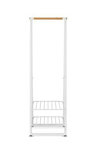 Brabantia - Linn Clothes Rack - Multi-Functional - Space Saver - Adjustable Shelves - Wardrobe Hanging - Drying Rack - Freestanding - Stable - White - Small