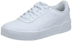 puma women's carina sneaker, white white silver, 9 m us