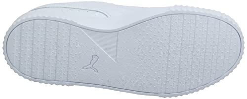 PUMA Women's Carina Sneaker, White White Silver, 9 M US