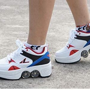 sanheng fire Deformation Parkour Shoes Four Rounds of Running Shoes Roller Skates