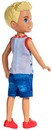 ​Barbie Club Chelsea Doll, 6-Inch Blonde Boy Doll Wearing Puppy-Themed Romper, for 3 to 7 Year Olds