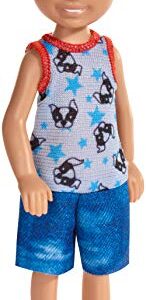 ​Barbie Club Chelsea Doll, 6-Inch Blonde Boy Doll Wearing Puppy-Themed Romper, for 3 to 7 Year Olds