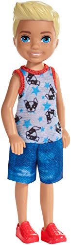 ​Barbie Club Chelsea Doll, 6-Inch Blonde Boy Doll Wearing Puppy-Themed Romper, for 3 to 7 Year Olds