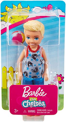 ​Barbie Club Chelsea Doll, 6-Inch Blonde Boy Doll Wearing Puppy-Themed Romper, for 3 to 7 Year Olds