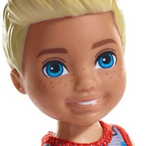 ​Barbie Club Chelsea Doll, 6-Inch Blonde Boy Doll Wearing Puppy-Themed Romper, for 3 to 7 Year Olds