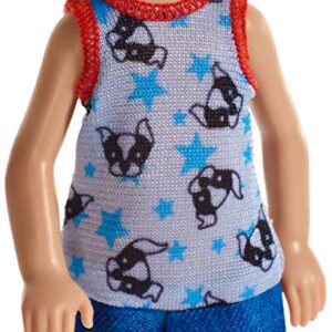 ​Barbie Club Chelsea Doll, 6-Inch Blonde Boy Doll Wearing Puppy-Themed Romper, for 3 to 7 Year Olds