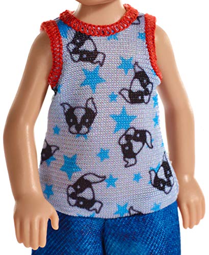 ​Barbie Club Chelsea Doll, 6-Inch Blonde Boy Doll Wearing Puppy-Themed Romper, for 3 to 7 Year Olds