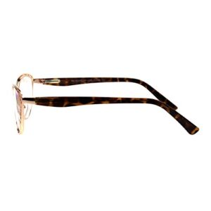 PASTL Womens Reading Glasses Magnified Readers Cateye Spring Hinge Rose Gold +2.25