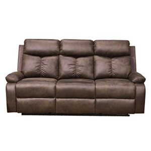 betsy furniture microfiber fabric recliner sofa set living room set in brown 8065 (sofa)