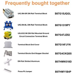 Erayco 20 Pieces DIN Rail Slotted Aluminum RoHS 7.5" Inches Long 35mm Wide 7.5mm High