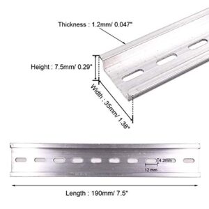 Erayco 20 Pieces DIN Rail Slotted Aluminum RoHS 7.5" Inches Long 35mm Wide 7.5mm High