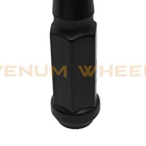 Venum wheel accessories 20 Pc +1 Key - Black Solid Spike Lug Nuts | 1/2"-20 Thread | 4.5" Tall | Works with Chevrolet GMC C10 K10 1/2 Ton Trucks K5 Blazer Jimmy - Aftermarket Wheels