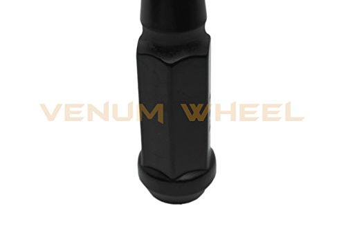 Venum wheel accessories 20 Pc +1 Key - Black Solid Spike Lug Nuts | 1/2"-20 Thread | 4.5" Tall | Works with Chevrolet GMC C10 K10 1/2 Ton Trucks K5 Blazer Jimmy - Aftermarket Wheels