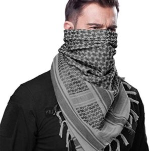 FREE SOLDIER Scarf Military Shemagh Tactical Desert Keffiyeh Head Neck Scarf Arab Wrap with Tassel 43x43 inches (Gray)