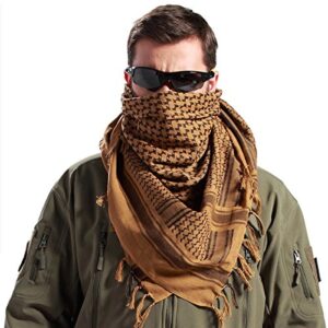 FREE SOLDIER Scarf Military Shemagh Tactical Desert Keffiyeh Head Neck Scarf Arab Wrap with Tassel 43x43 inches (Gray)