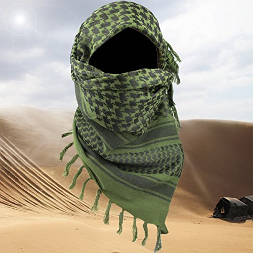 FREE SOLDIER Scarf Military Shemagh Tactical Desert Keffiyeh Head Neck Scarf Arab Wrap with Tassel 43x43 inches (Gray)